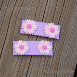 Set of 2 Sparkle Daisies hair clips - 5.5cm