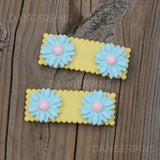 Set of 2 Sparkle Daisies hair clips - 5.5cm