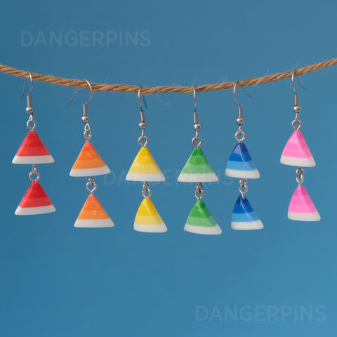 Gradient Triangle cascade earrings