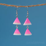 Gradient Triangle cascade earrings