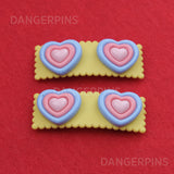 Set of 2 Radiating Heart clips