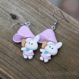 Chunky Mushroom Bunnies Earrings