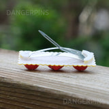 Set of 2 Strawberry hair clips - 5.5cm