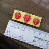 Set of 2 Strawberry hair clips - 5.5cm