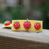 Set of 2 Strawberry hair clips - 5.5cm