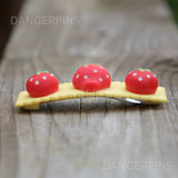 Set of 2 Strawberry hair clips - 5.5cm