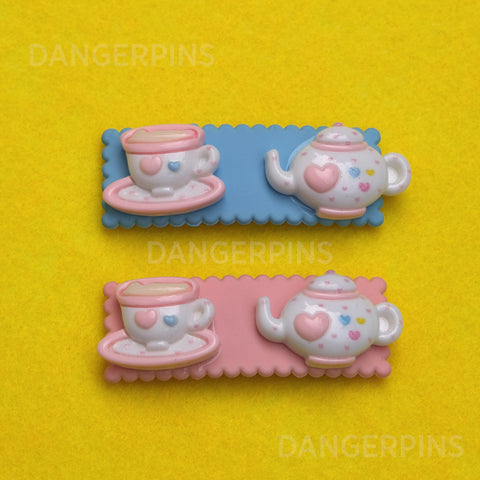 Set of 2 Fancy Afternoon Tea hair clips