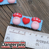 Set of 2 Little Mushroom People hair clips