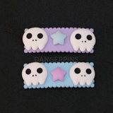 Set of 2 Ghost Skulls hair clips