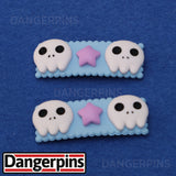 Set of 2 Ghost Skulls hair clips