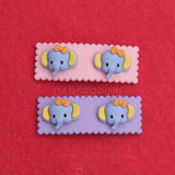 Set of 2 Lovely Little Elephants hair clips