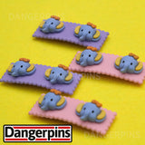 Set of 2 Lovely Little Elephants hair clips