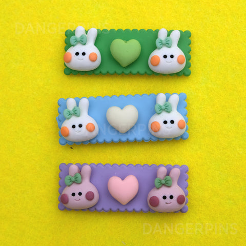 Set of 2 Bunny Best Buddies clips