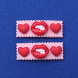 Set of 2 80's Lip Biter clips