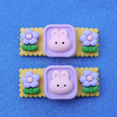 Set of 2 Bunny Garden hair clips