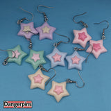 Set of 5 pairs of Double Stars or Hearts earrings