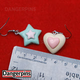 Set of 5 pairs of Double Stars or Hearts earrings