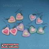 Set of 5 pairs of Double Stars or Hearts earrings