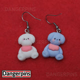 Blue & White Puppy Dog earrings