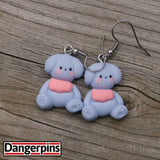 Blue & White Puppy Dog earrings