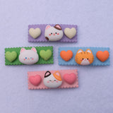 Set of 2 Cute Cat head Hair clips - 5.5cm