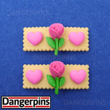 Set of 2 Romantic Roses hair clips - 5.5cm