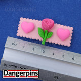 Set of 2 Romantic Roses hair clips - 5.5cm