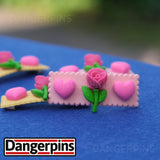 Set of 2 Romantic Roses hair clips - 5.5cm