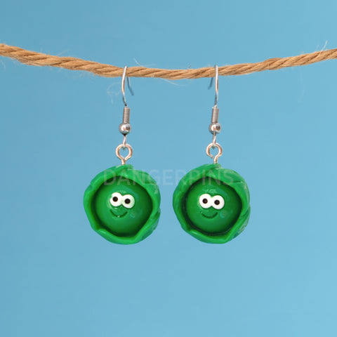 Leroy the Shy Little Lettuce earrings