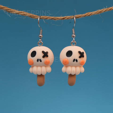 Spooky Skulls on Sticks earrings