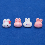 Set of 4 Bunny Head Pins