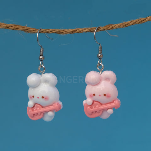 Musician Guitar Bunnies earrings