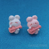 Guitar Bunnies resin 2 pin set