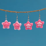 2 pairs of cute Pink smile stars earrings