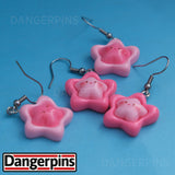 2 pairs of cute Pink smile stars earrings