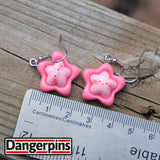 2 pairs of cute Pink smile stars earrings