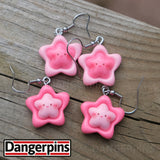 2 pairs of cute Pink smile stars earrings