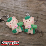 Delvin Letterman the Postman Bear earrings