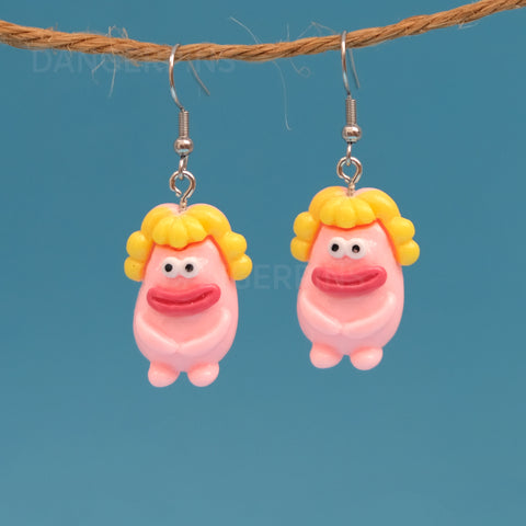 Creepy Little Pink Guy Earrings