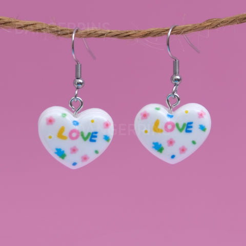 Polka Doodle Love Hearts earrings