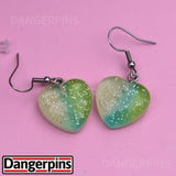 Smooth Gradient Glitter hearts earrings