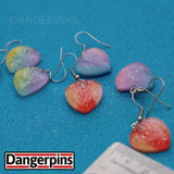 Smooth Gradient Glitter hearts earrings