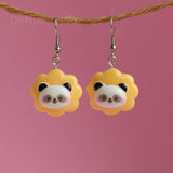 Panda Sunshine Flower earrings