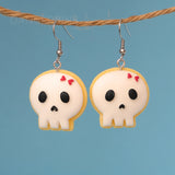 Large Scary Skull Cookie Earrings