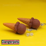 Vanilla & Chocolate Ice Cream Cones earrings