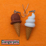 Vanilla & Chocolate Ice Cream Cones earrings