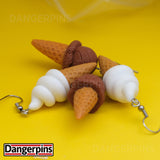 Vanilla & Chocolate Ice Cream Cones earrings