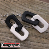 Jumbo twin links earrings