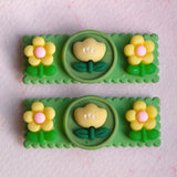 Green Garden Hair Clips