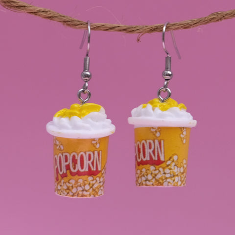 Movie Night Popcorn Earrings